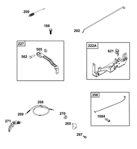 Controls Group Diagram and Parts List for 8P502-0074-H5  Briggs and Stratton Engine